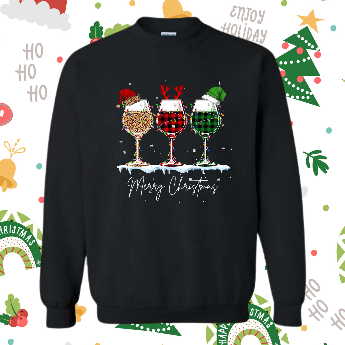 Merry Christmas Wine Sweatshirt